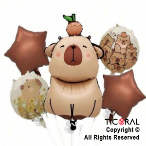 SET DE GLOBOS METALIZADO CARPINCHOS 5 UNIDADES X 1